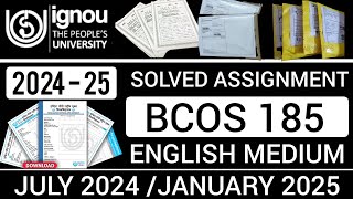 BCOS 185 SOLVED ASSIGNMENTS 2024-25 IN ENGLISH | BCOS 185 SOLVED ASSIGNMENT 2024 25 IN ENGLISH