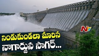 Nagarjuna Sagar Crest Gates Lifted after 4 Years | Over 1.04 Lakh Cusecs of Water at Dam | NTV