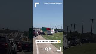 Texas drivers cross median while stuck in traffic on highway