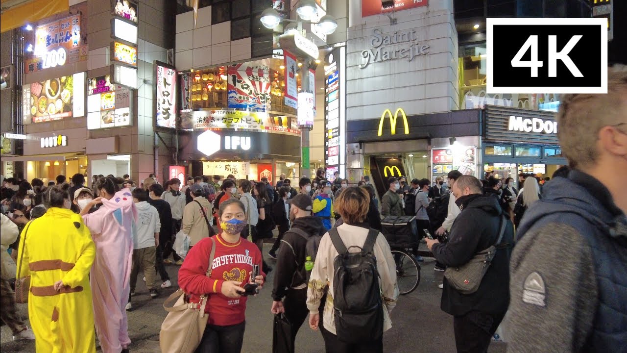 Shibuya Halloween 2022 - Tokyo, Japan Night Walk【4K HDR】 - YouTube