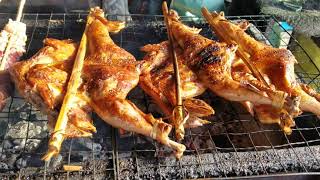 Delicious Chickens roast in Savanakhet Province/ ไก่ย่างอะรอยที่เมืองลาว/ປີ້ງໄກ່ເຊໂນ