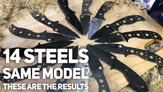 Testing 14 Different Steels on the same Blade