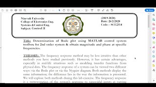 Lab_1 Bode plot using MATLAB
