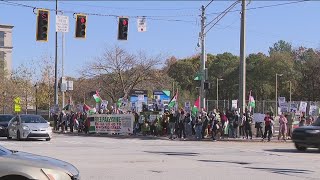 Dozens protest in support of Palestine near Lenox Square, 8 arrested