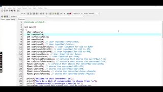 #6. BASIC UNIT CONVERTER USING C || C PROJECT