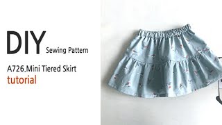 [쏘잉썸 패턴]  Tiered Skirt Tutorial / Beginner Sewing Projects /허리밴드 깔끔하게 달기