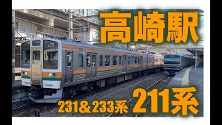 【群馬の鉄道風景】高崎駅へ鉄道の旅③  211系と231系と233系　高崎駅　2021年10月23日