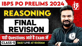 IBPS PO Preparation 2024 | IBPS PO Reasoning Final Revision | by Arpit Sir #5