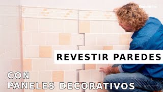 Revestir paredes del baño con paneles decorativos // Renovar el baño con Bricomania