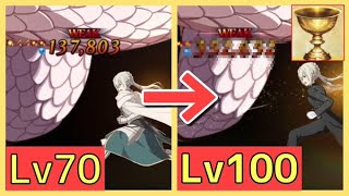 【FGO/小ネタ】ベディヴィエール Lv70とLv100ではどのくらい火力が違うの？