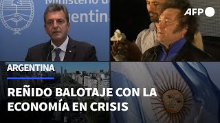 Argentina va a reñido balotaje entre Massa y Milei, con la economía en crisis | AFP