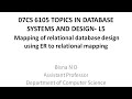 TDSD L5: Mapping of relational database design using ER to relational mapping