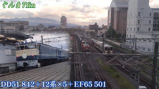 新前橋発着　ぐんま7fin　DD51 842＋12系×5＋EF65 501