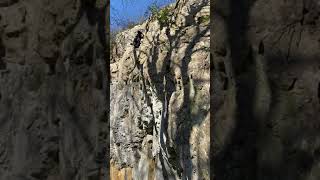 Sport climbing next to Hollywood Bowl. Giggleswick.