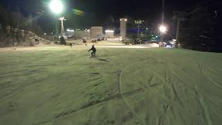 【苗場スキー場/Naeba】單板夜滑 Snowboarding on night  Trail No.5    2019.1.15