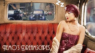 Oldies playing in the car but you are in a dream (1930's City road trip w/ cars passing 3 HOURS ASMR