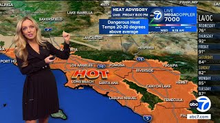 Potentially dangerous heat wave to bring record-breaking temps to SoCal Thursday