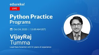 Python Practice Programs | Learn Python Fundamentals | Python Programming | Python Basics | Edureka