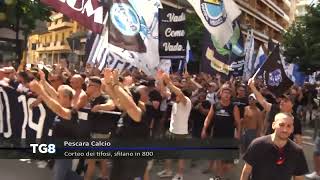 Il corteo di protesta dei tifosi del Pescara: ecco le immagini