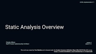 AVCDL static analysis overview