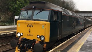 Class 57603 passing through Liskeard