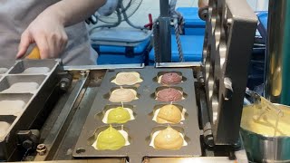 小心爆漿！大甲鎮瀾宮超人氣、超可愛甜點｜雞蛋糕egg pancakes｜台灣街頭美食Taiwanese Street Food