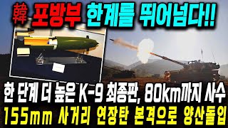 한 단계 더 높은 K-9 최종판, 80km까지 사수 | 155mm 사거리 연장탄 본격으로 양산돌입