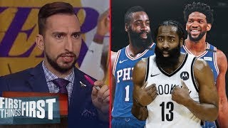 FIRST THINGS FIRST | Nick Wright "on fire" Nets could trade Harden for Ben Simmons from 76ers