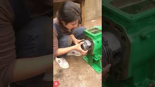 Genius girl repairs war-damaged diesel engine #restoration #machine #technology #shorts