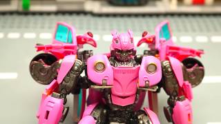 Transformers Bumblebee, Optimus Prime & Lego Dinosaur Dive into the Door!