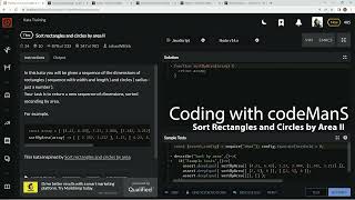 Codewars 7 kyu Sort Rectangles and Circles by Area II JavaScript