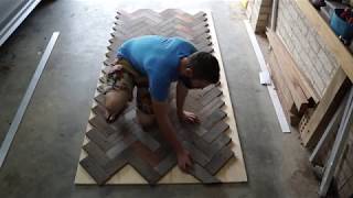 Building herring bone table with hidden drinks cooler