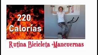 Rutina bicicleta estática + Mancuernas 20 minutos 220 Calorías 🔥 / Adelgazar en casa / Kanimoo