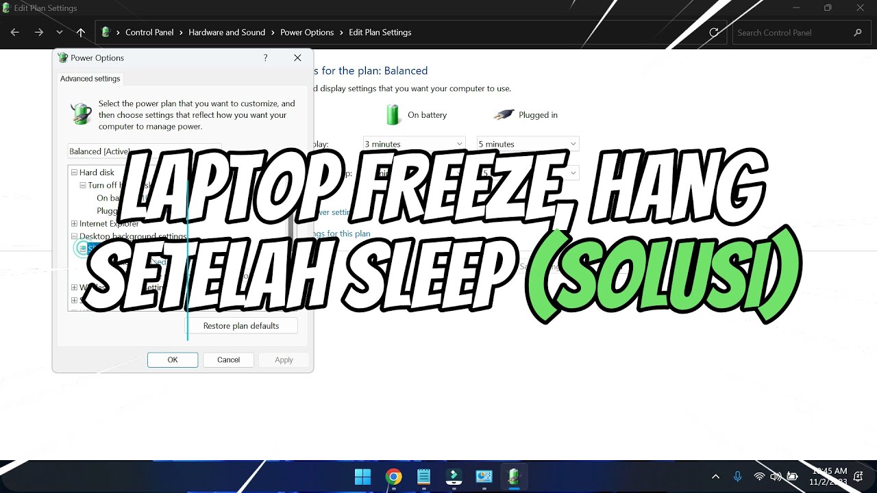 Cara Mengatasi Laptop Freeze Atau Hang Setelah Sleep - YouTube