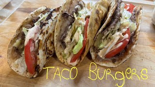 Taco burgers!!! A easy twist on cheeseburgers.