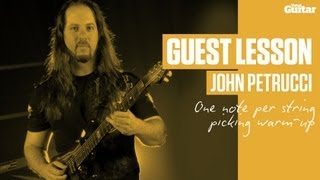John Petrucci Guitar Lesson: Ultimate Warm-Up -- Part Two -- One note per string picking (TG226)