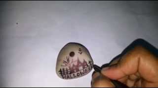 Halloween Drawing On Stone with pen -DIY