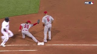 LAA@BOS: Pujols, Aybar link up for nifty double play