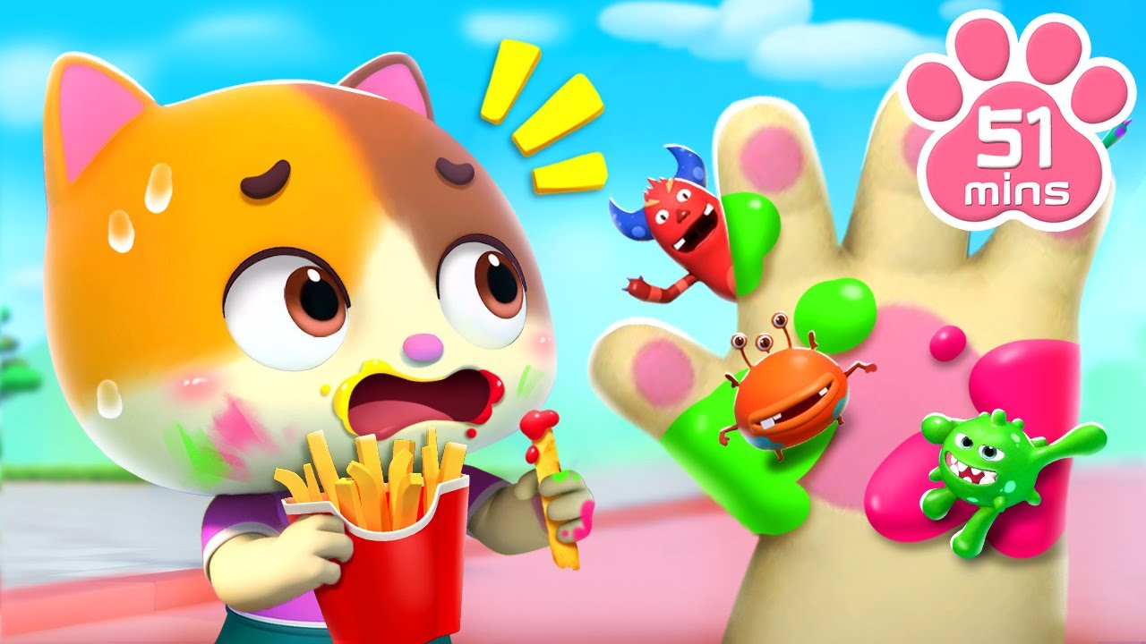 Wash Your Hands Before Eating Healthy Habits Kids Cartoon Mimi