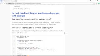 abstraction in java with interview questions and answers with example