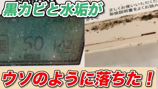 浴室リモコンの黒カビと水アカをキレイに落としてみた！