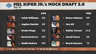 Mel Kiper Jr.'s Mock Draft 3.0 has 5️⃣ QBs going in the Top 12 🤯 | First Take