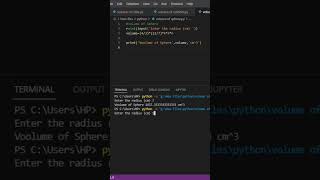 Volume of Sphere Python Program