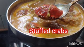 Stuffed crab malvani.(भरलेले खेकडे (चिंबोरी) मालवणी स्टाईल)पावसाळ्यात ली पहिली सुरुवात भरलेले खेकडे