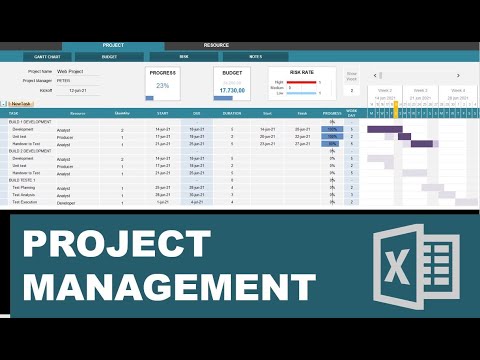 Project management template in Excel