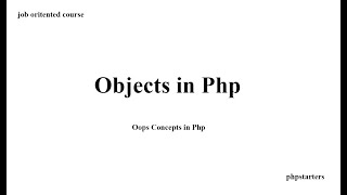 object in php | phpstarters
