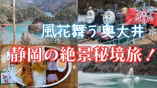 【奇跡の絶景】風花と奥大井湖上駅の神秘的旅！ゆるキャンのダムカレーも堪能🍛❄️