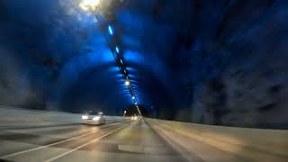 A short clip of driving the Faroese sub-sea tunnel 'Eysturoyartunnil'