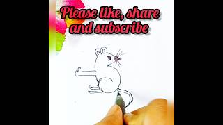 3=How to draw a cute rat 🐀🐀 কীভাবে সহজে একটি সুন্দর  ইঁদুর আঁকবেন #shorts #trending #drawing