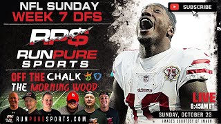 2022 NFL WEEK 7 DRAFTKINGS PICKS AND STRATEGY | RUN PURE DFS NFL SUNDAY
